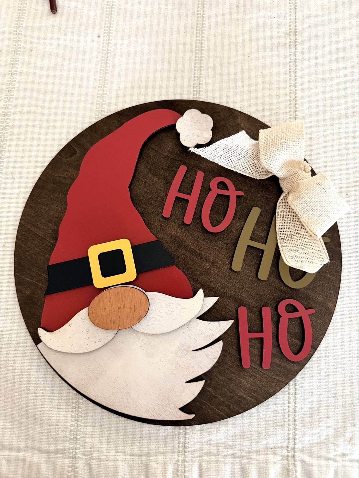 Round Ho Ho Ho Santa sign