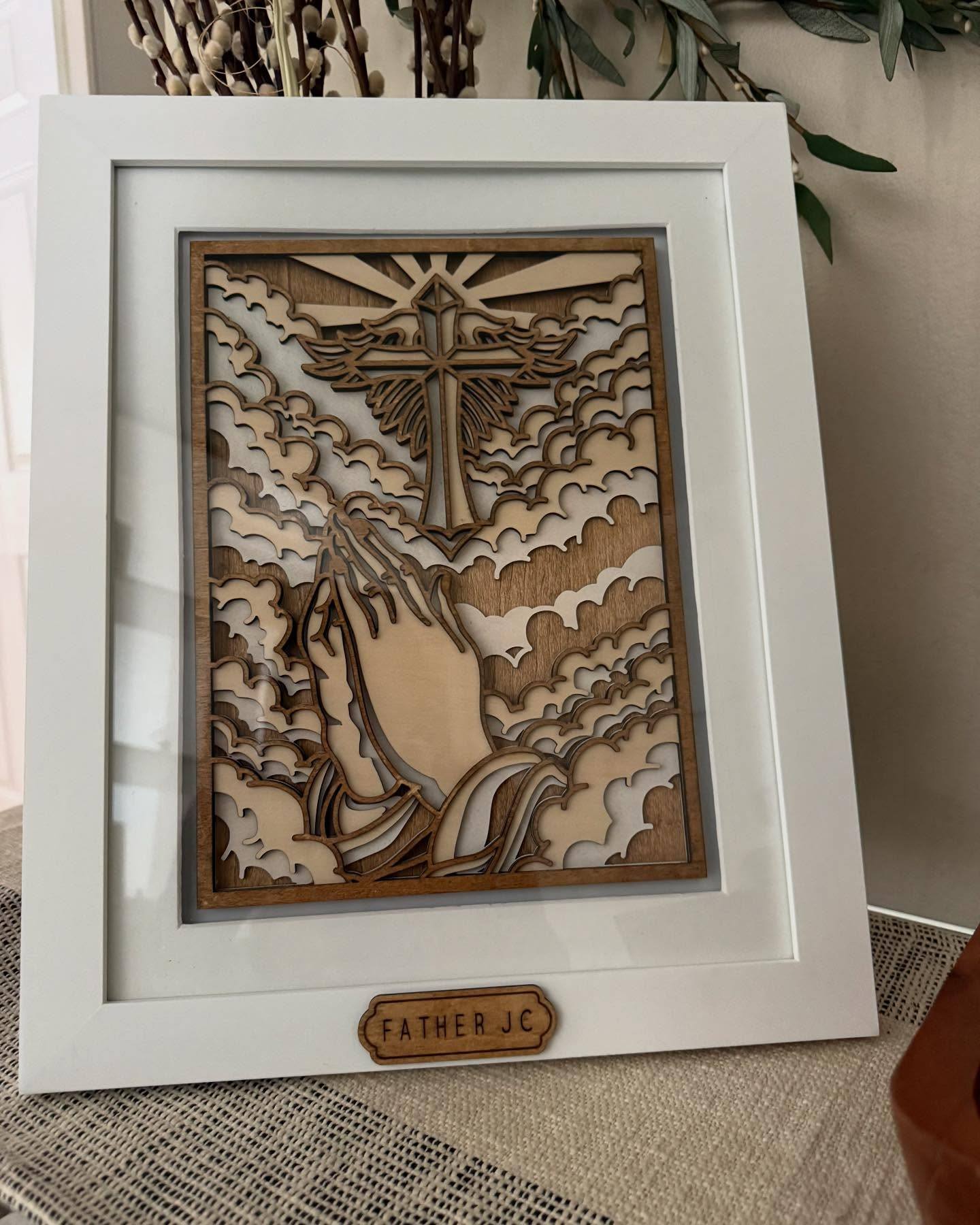 Layered wooden religious art