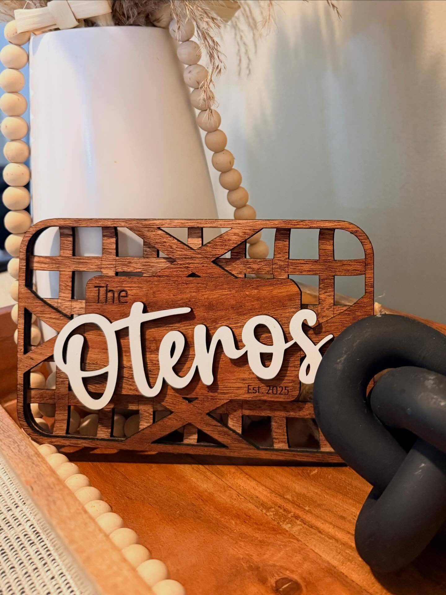 Personalized wooden family sign