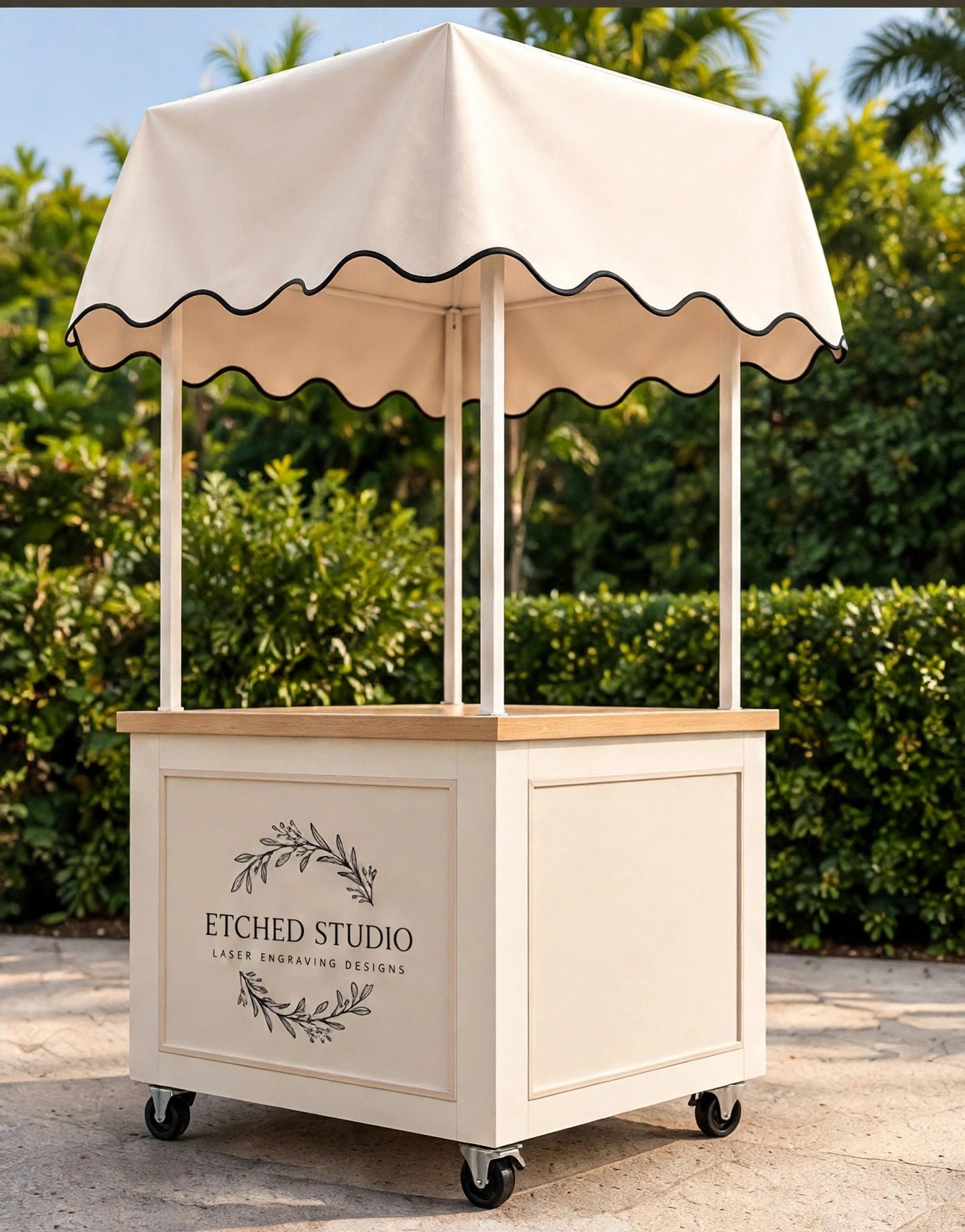 Etched Studio embroidery cart for events in Miami
