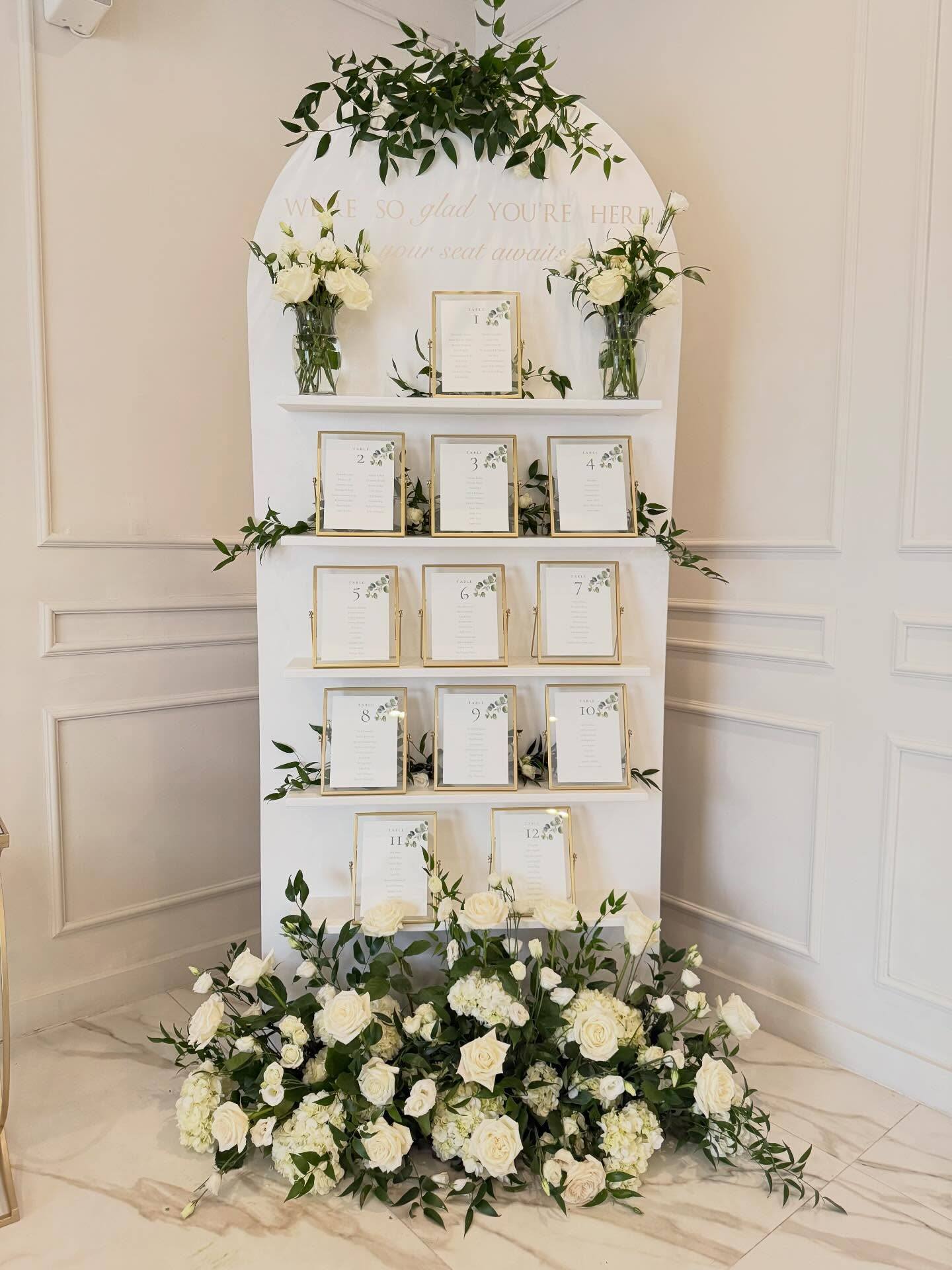 Wedding table assignment display